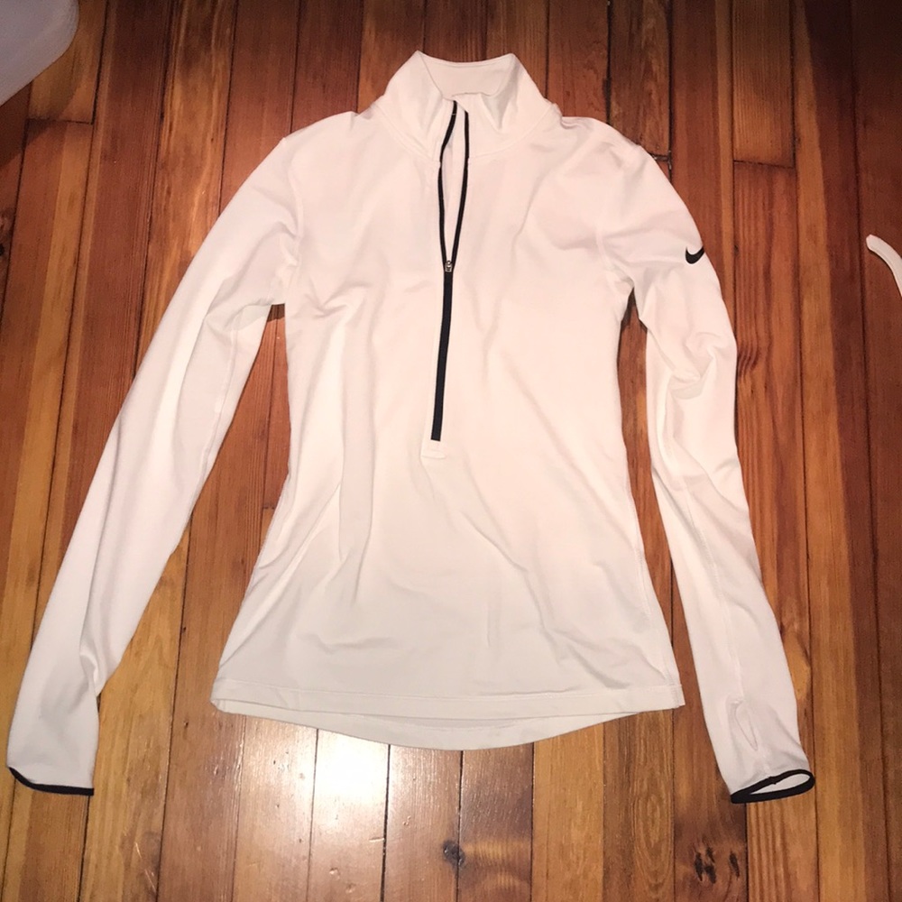 White Nike Drifit quarter zip